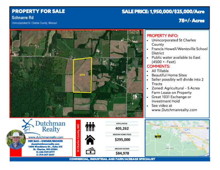 Schnarre Rd. - Unincorporated St. Charles County, MO - 78 +/- Acres