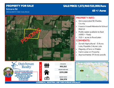 Schnarre Rd. – Unincorporated St. Charles County, MO – 65.54 +/- Acres