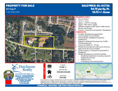 901 Hwy P - O'Fallon, MO - 10.73 +/- Acres