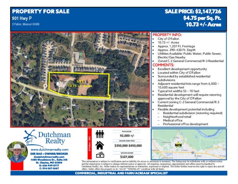 901 Hwy P - O'Fallon, MO - 10.73 +/- Acres